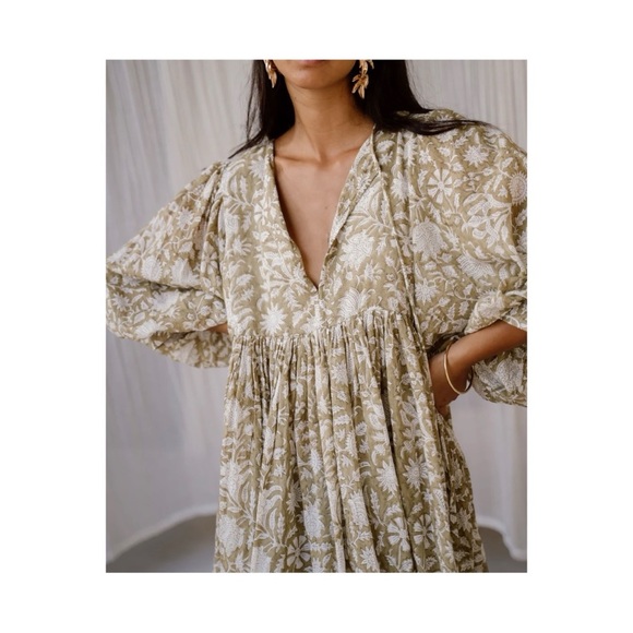 Daughters of India Cotton Voile Billow Sleeve Mini Kyra Dress - Picture 7 of 14